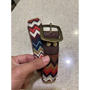 Native Embroidered Pattern Leather Lucky Brand  Belt Womens S